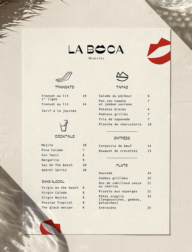 La Boca menu